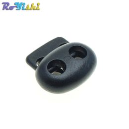 100pcs/lot Plastic Cord Lock Stopper Toggle Clip Black 16mm*18mm*5mm