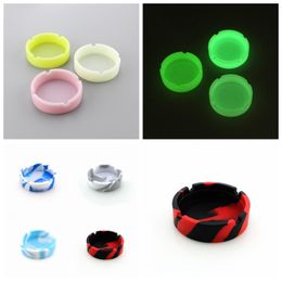 New Colourful Silicone Ashtrays Circular Portable Durable Soft Innovative Design Luminous Easy To Clean High Quality Smoking Pipe Accessories