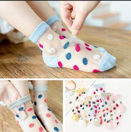 Kids Socks Baby Thin Wave Point Socks Infant Girls Summer Mesh Breathable Lovely Princess Sock Children Fashion Casual Tube Socks BYP807