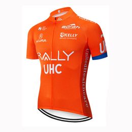 Cycling Jersey Pro Team RALLY Mens Summer quick dry Sports Uniform Mountain Bike Shirts Bicycle Tops Racing Clothing Outdoor Sportswear Y21042320