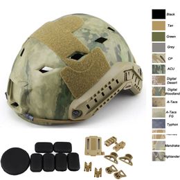 Outdoor BJ Fast Tactical Airsoft Helmet Equipment Airsoft Paintabll Shooting Head Protection Gear ABS Simple Version NO01-011