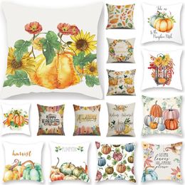 Halloween Pillow Case Throw Pillows Cushion Cover For Thanksgiving Pumpkin Print Back Sofa Mat Home Decoration WX9-1585