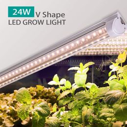 T8 LED Grow Light 2FT, 144W(6*24W) High Output Plant Grow Light Strip, Full Spectrum Sunlight Replacement with High PAR for Indoor Plant
