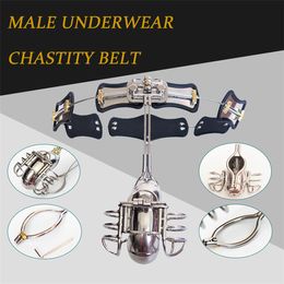 Chastity Devices Design Stainless Steel Male Underwear Chastity Belt Cages Cock Cage Penis Lock Adult Game