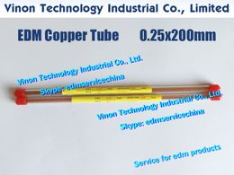 0.25x200MM Copper Tube Single Channel (100PCS/LOT), Copper EDM Tubing Electrode Single Hole Dia.=0.25mm L=200mm for Small Hole EDM Drilling