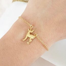 Cute Christmas Bambi Deer charm Bracelet Animal Moose Fawn Alpaca Reindeer Antler Bracelet Snape and Lily Patronus Bracelets Jewellery