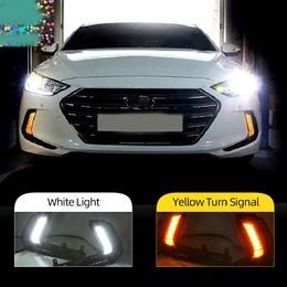 2PCS for Hyundai Elantra 2016 2017 2018 LED car DRL Daytime Running Light Daylight Waterproof Signal lamp car-Styling lights