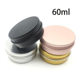 30pcs/lot 4 color Aluminum Jars Cover 60ml black gold pink Silver Metal Tin Cosmetic Containers Crafts colorful Aluminum box 60g