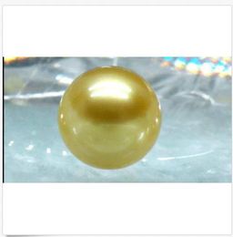 huge AAA11mm Natural Loose Top Golden Yellow South Sea Round Pearl Half Drilled