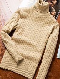 Fashion-Mens Designer Knitted Sweater Casual Winter Turtleneck Sweater Male Long Sleeves Woollen Shirt Atutumn Men Slim Fit Pullover