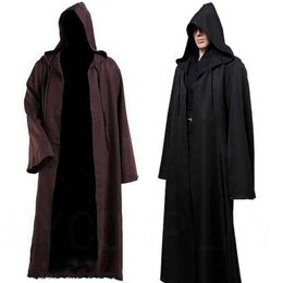 Halloween Cosplay Samurai Cloak Movie Men Knight Hooded Robe Fancy Cool Cosplay Costume Festive Party Supplies HHA624