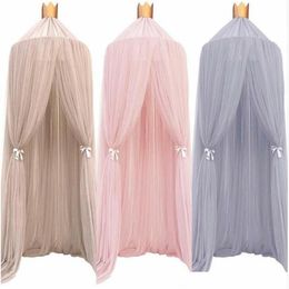 Hanging Kid Bedding Round Dome Bed Canopy Bedcover Mosquito Net Curtain Home Bed Crib Tent Hung Dome Two Layer of Net Yarn 240CM