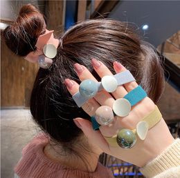 2020 Hot Sale Women Girls Charming Candy Colours Elastic Hair Bands Acrylic Beads Sweet Hair Rope Hair Accessories