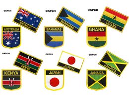 Australia Bahamas Ghana Kenya Japan Jamaica Embroidery Iron on Patches BadgesSaint Lucia