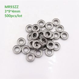 500pcs/lot MR93ZZ MR93 ZZ 3x9x4mm Mini Miniature deep groove ball bearing double shielded 3*9*4mm MR93Z