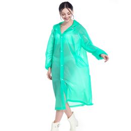 Thickened Raincoats EVA Non-disposable Solid Raincoat Fashion E-Friendly Waterproof Raincoats Outdoor Travel Long Raincoat RRA2857