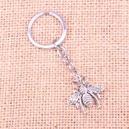 New Keychain 26*25mm bee bug Pendants DIY Men Car Key Chain Ring Holder Keyring Souvenir Jewellery Gift