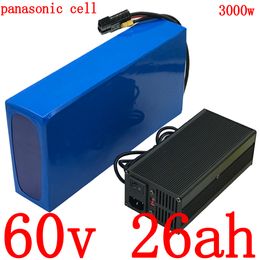 60V 1500W 2000W 2500W 3000W electric scooter battery 60v 25ah Lithium 26AH bike use panasonic cell