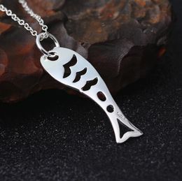 Hollow Out Fish Pendant Necklace for Women Lady Alloy silver Elegant Wedding Jewelry nice birthday gift Lucky Necklaces