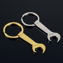 8.5*3.2cm Tool Metal Wrench Spanner Lever Bottle Opener Key Chain Keyring Gift Silver Gold 2 Colour LX5890