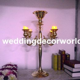 New Metal Candle Holders 5-arms/3-arms Candle Stand Wedding Decoration Candelabra Centrepiece Candlestick Silver/Gold decor00023