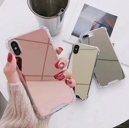 Mirror Anti Shock TPU Full Protective phone Cover case for iphone SE 2020 11 pro max XS MAX XR 6 7 8 PLUS Samsung S8 S9 S10 S20 PLUS NOTE10