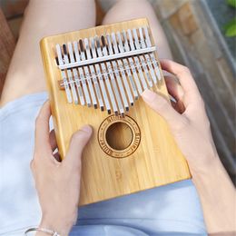 New 17 Keys wood Colour Kalimba Wood Mahogany Body Thumb Piano Musical Instrument accessories