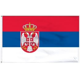 3x5 Serbia Flag Hanging Advertising 100% Polyester Large Digital Printing Flags and Banners From Professional Factory