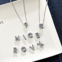 Wholesale- Pendant Alphabet Intitial Diamonds Necklaces Choker Character Letter Necklace Women Fashion Jewellery Wholesale Free shipping