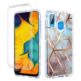 For Samsung A30 Case Luxury Marble 3in1 Heavy Duty Shockproof Full Body Protection Cover For Samsung Galaxy A20 A50