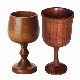 New Fashion Natural Wooden Wine Glasses Creative Goblet Travel Portable Drinking Tea Milk Beer Cup High Quality