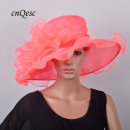 coral pink wedding hats