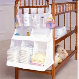 Baby Waterproof Diapers Organiser Newborn Nursery Bedside Bed Storage Bag Infant Crib Cradle Clothes Container Holder Baby