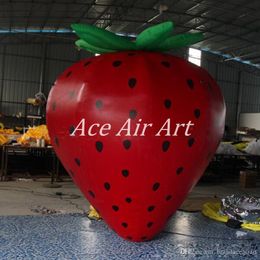 2.5 m Tall Giant and Vivid Inflatable Strawberry Model Inflatable Fruit for Sale and Farm Advertising on Ground