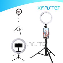 desktop ring light with phone holder UK - Phone Holder LED Desktop Ring Light Stepless Dimming with Tripod Stand for YouTube Video Live Photography Studio with Retail Package xmaster