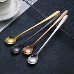 new 304 stainless steel coffee spoon long handle stirring spoon beverage long creative ice spoon