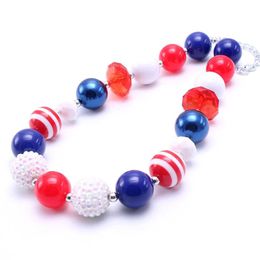 4th July Design Baby Kid Chunky Necklace Fashion Toddlers Girls Bubblegum Bead Chunky Necklace Jewellery Gift For Children