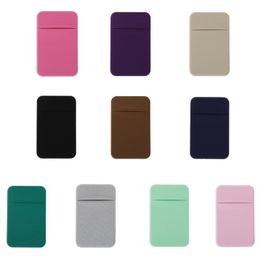 Hot New Elastic Lycra Mobile Phone Wallet Business Credit ID Card Holder Travel Passport Cover Pocket Adhesive Sticker new