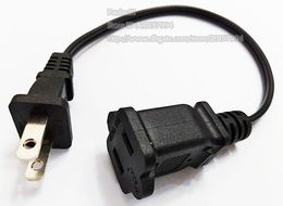 Adapter Cable, USA Nema 1-15P 2Pin Male to-Nema 1-15R Female Outlet Saver Power Extension Cord Cable About 0.3M/2PCS