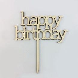 Birthday Cake Decoration Elegant Font Happy Birthday Wood Cake Topper