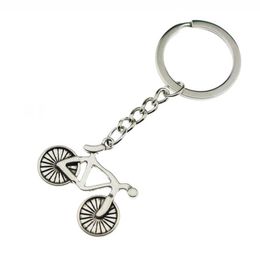 New Fashion Antique Silver Metal Bicycle Bike Keychains Keyring Key Chain Ring Keys Holder Women Men Punk Cycling Riding Jewellery 848