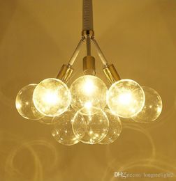 Modern Glass Balls LED Pendant lamps Chandeliers Light For Living Dining Study Room Home Deco Hanging Chandelier Lamp Fixture
