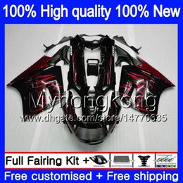 Body For KAWASAKI ZZR 1100 CC ZX-11R 1990 1991 1992 205MY.0 ZX 11R ZZR1100 ZX11 R ZZR-1100 ZX-11 R ZX11R 90 91 92 Fairing kit Red flames blk