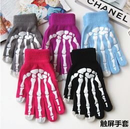 Fashion-2019 autumn and winter men and women's knitted warm gloves Halloween holiday party ghost bone cosplay gloves wholesale S312