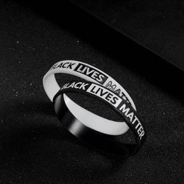 Black Lives Matter Silicone Wristband I CAN'T BREATHE Black Silicone Rubber Bracelet & Bangles For Men Women Gifts Party Favour RRA3147N