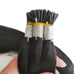 Russian I Tip Hair Double Drawn Human Hair Italian Glues Stick I Tip in Hair Extensions, free DHL