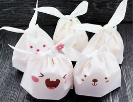 Easter Bunny Bag Cartoon Candy Gifts Novelties Safe Rabbit Ear Cookie Bags Food Packing Kids School Gift Birthday Present