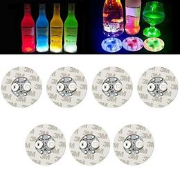 Led Bar Cup Coaster Light Up Cup Sticker For Drinks Cup Holder Light Wine Liquor Bottle Party Wedding Decoration Supplies FA2890