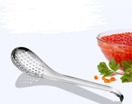 Stainless Steel Caviar Strainer Spoon Molecular Mixologist Slotted Bar Spoon Spherification Spoons Free Shipping Wholesale SN3542