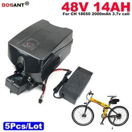 Wholesale 5pcs/Lot Rechargeable Electric bike Lithium Battery 48V 14AH E-Bike Battery for Bafang BBSHD 1200W Motor Free Shipping